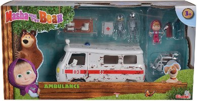 מאשה והדב - ערכת משחק אמבולנס Simba: Masha And The Bear Ambulance Playset