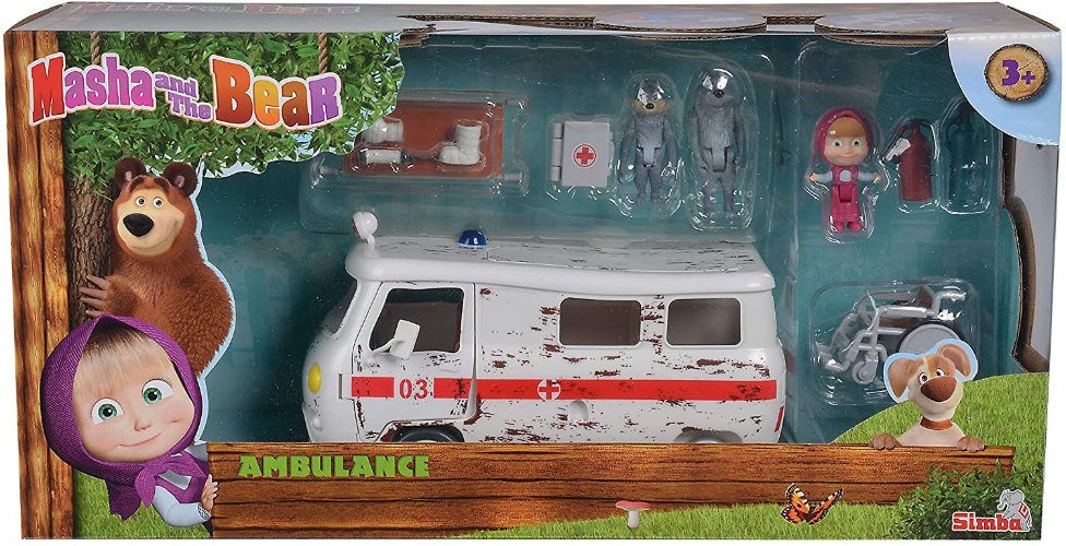 מאשה והדב - ערכת משחק אמבולנס Simba: Masha And The Bear Ambulance Playset