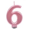 נר מספר 6 - נרות יום הולדת ורוד שמחה