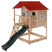 בית עץ לילדים מעץ אורן איכותי דגם מקסי | 245X230X296 סמ |TB2283 |קפיץ קפוץ