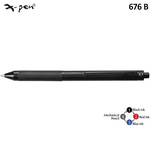 עט X-pen בירו כדורי 4באחד שחור מט  X-Pen BUREAU (כדורי כחול /אדום /שחור/ עפרון מכאני) דגם XP-676b