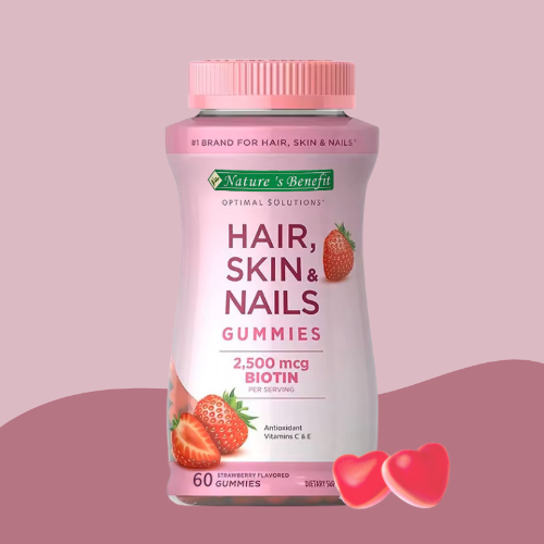 תוסף תזונה GUMMIES עשיר בויטמינים לשיקום השיער, העור והציפורניים