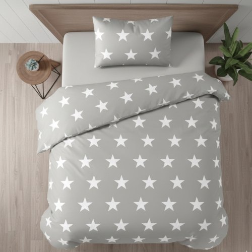 מצעים יחיד STARS - אפור בהיר 200x90
