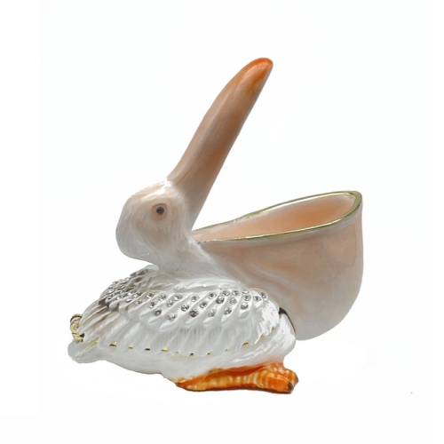 White pelican trinket box