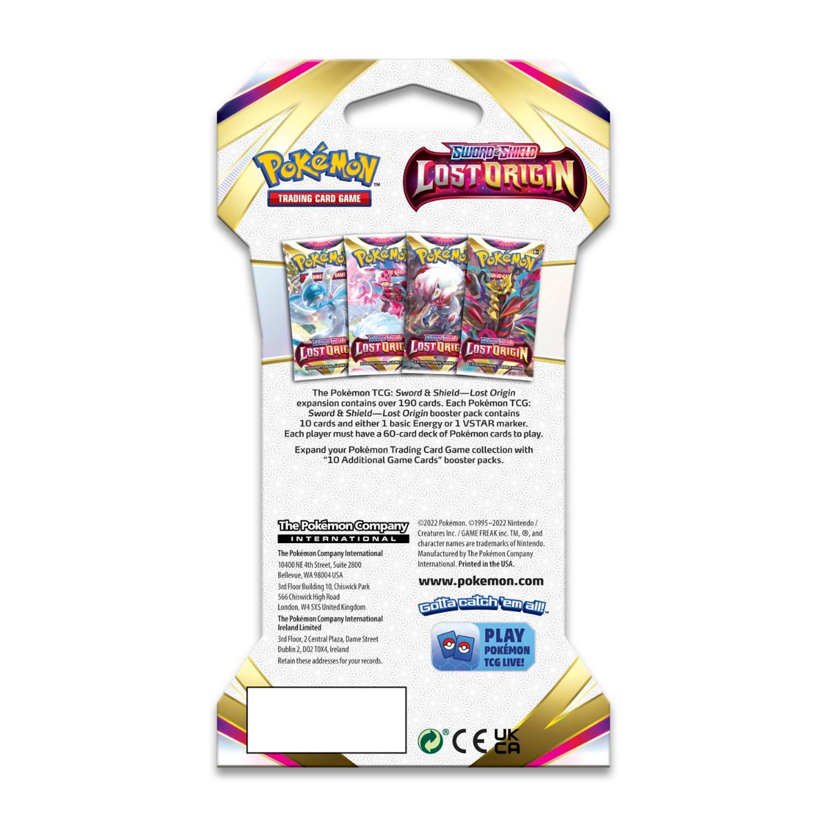 קלפי פוקימון חבילה מוסלבת Pokemon TCG Sword & Shield 11 Lost Origin ...