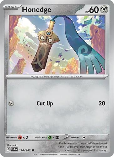 קלף בודד single פוקימון - honedge - Paradox Rift - 130/182