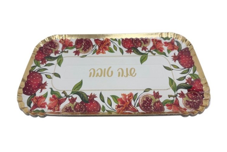 3 יח' מגש מלבני 35*17 ס"מ- שנה טובה רימונים