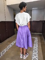 חצאית מניילון יפני - סגול לילך