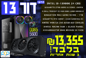 מחשב גיימינג - i9-13900K, 32GB DDR5, RTX3090TI 24GB, 1TB SSD