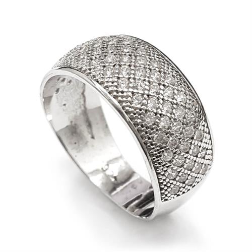 טבעת כסף רחבה משובצת אבני זרקון  RG5769 | תכשיטי כסף | טבעות כסף