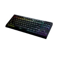 מקלדת גיימינג מכנית אלחוטית Razer Blackwidow V4 Tenkeyless Hyperspeed – מקלדת שחורה עם תאורת RGB זוהרת על רקע לבן עם USB-C