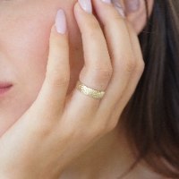טבעת טביעת אצבע זהב לנישואין 5.0 מ"מ