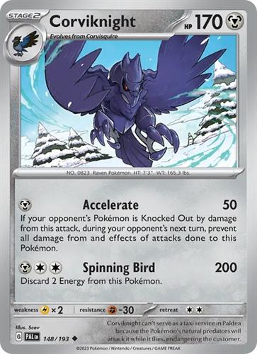 קלף בודד single פוקימון - corviknight - Paldea Evolved - 148/193