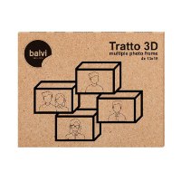 מסגרת עץ לארבע תמונות Tratto 3D  - שחור