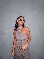 ONE SHOLDER TOP- MOCA