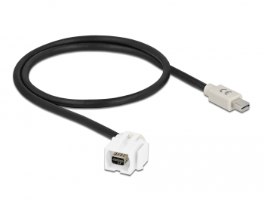 כבל תקע קונקטור לבן Delock Keystone Module Mini DisplayPort 1.2 male To Mini DisplayPort 1.2 female