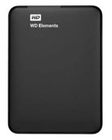 כונן קשיח חיצוני Western Digital Elements Portable 4TB – כונן חיצוני שחור בודד עם כיתוב WD Elements לבן