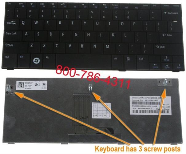 החלפת מקלדת למחשב נייד דל Dell Mini 10 / Inspiron 1010  Keyboard MP-08G43US-698