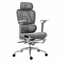 כיסא רשת גיימינג משרדי Octopus OCT-823 אפור עם משענת רגליים