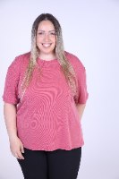 חולצת פיין ריב ורודה