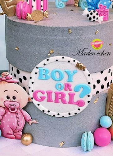 תבנית מסגרת בן או בת BOY OR GIRL - קוטר 10 ס"מ