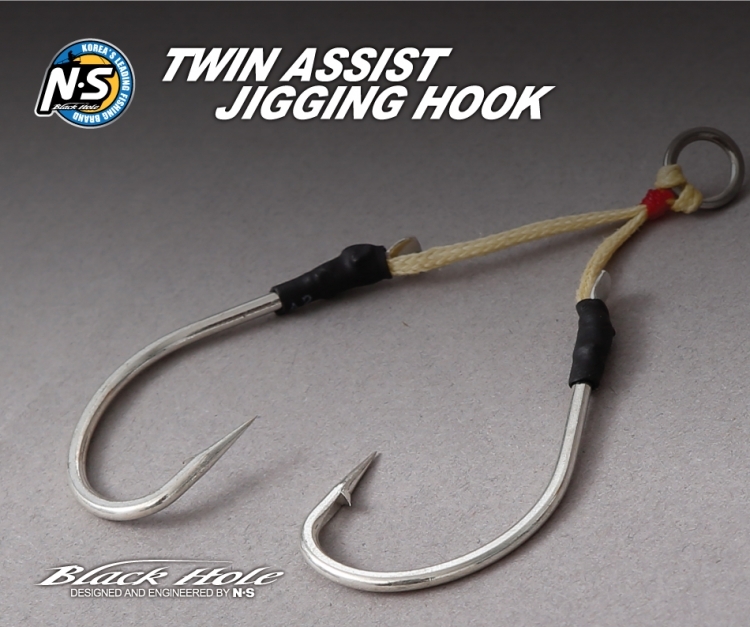 Twin assist jigging hook
