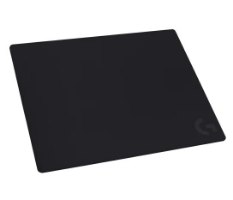 משטח לעכבר גיימינג Logitech G740 – פריט בודד של משטח עכבר כהה מלבני עם פינות מעוגלות ולוגו בצד ימין למטה