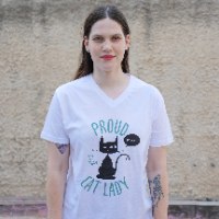 חולצת PROUD CAT LADY שרוול קצר למבוגרים