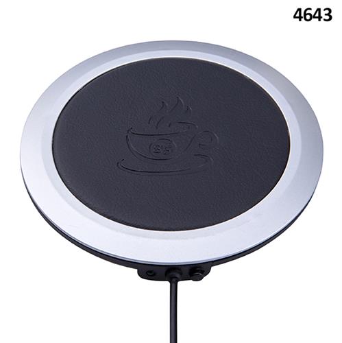 תחתית לחימום ספל קפה בגימור דמוי עור (הזנה  USB) דגם 4643