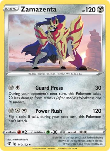 קלף בודד single פוקימון - zamazenta - Rebel Clash - 140/192