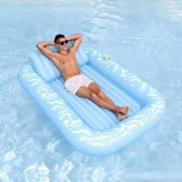 בריכת שיזוף מתנפחת עם כרית ומתקן כוסות דגם AquaSun