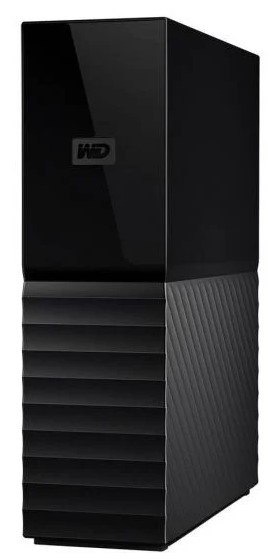 כונן כונן קשיח חיצוני Western Digital My Book 3 Essential 12TB – פריט בודד של כונן קשיח שחור עם חלק עליון מבריק ותחתון בעל