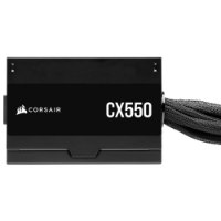ספק כוח Corsair CX550 80 Plus Bronze 550W – שם המוצר המלא מכשיר שחור עם כיתוב CX550 וכבלים יוצאים על רקע לבן