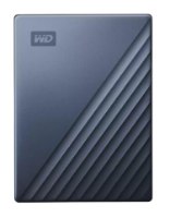 כונן קשיח חיצוני צבע כחול Western Digital My Passport Ultra 5TB – בצבע כחול עם לוגו WD ועיצוב פסים USB