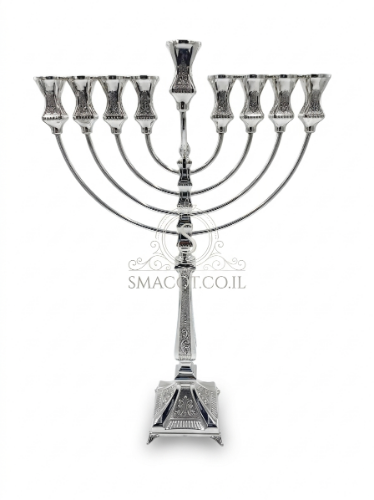 חנוכייה מכסף טהור זלצבורג ריקוע 50 ס"מ