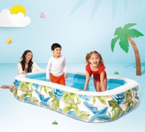 בריכה משפחתית מתנפחת הדפס טרופי 229/152/48 INTEX