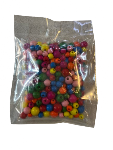 חרוזי עץ צבעוני