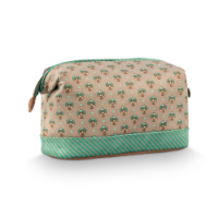 תיק איפור גדול ירוק קטיפה COOPER JAIPUR FLOWER 26X12X18
