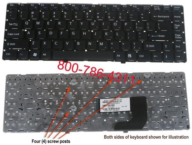 מקלדת למחשב נייד סוני מקורית SONY VGN-NW 100 Black Keyboard 148738521 /  9J.N0U82.A01 / 1-487-385-21