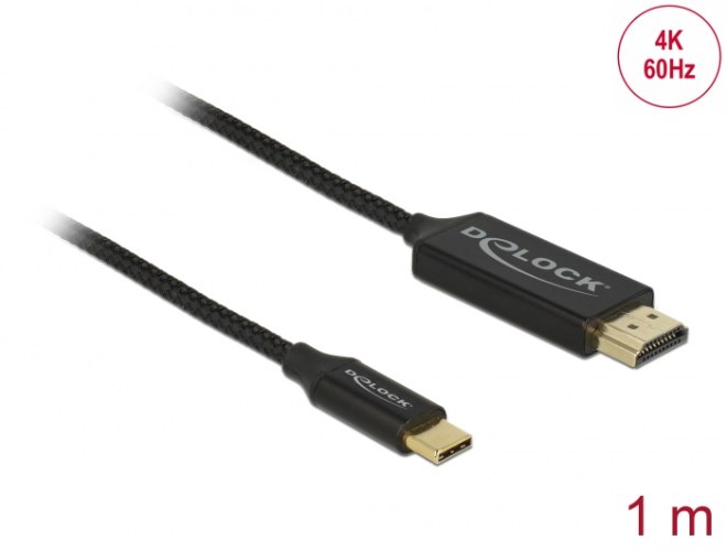 כבל מסך Delock Coaxial USB cable Type-C to HDMI 4K 60 Hz 1 m