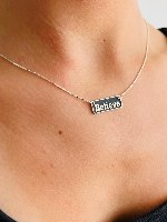 שרשרת Believe מלבנית
