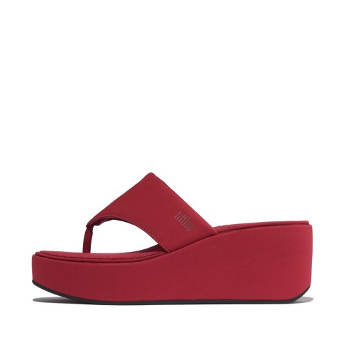 כפכף פלטפורמה אדום כהה שחור פיטפלופ FITFLOP