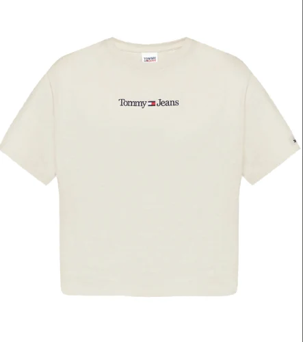 חולצת לוגו טומי tommy hilfiger - בז׳