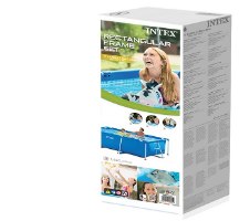 בריכת עמודים מלבנית כחולה | 220X150X60 סמ| מקט 28270| INTEX | קפיץ קפוץ