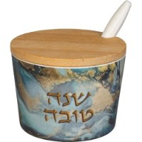 כלי לדבש שיש כחול