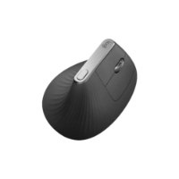 עכבר ארגונומי אנכי Logitech MX Vertical – עכבר בודד אפור כהה עם פס כסוף מוארך בחלקו העליון עם טעינה מהירה