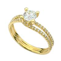 טבעת אירוסין זהב לבן | טבעת יהלומים זהב לבן