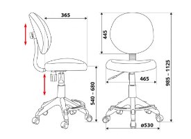 כיסא משרדי - BUROCRAT KD-W6-F - אקווריום/לבן