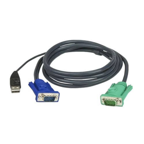 כבל KVM ‏USB ו-VGA באורך 1.8 מטר אטן ATEN 2L-5202U