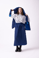 חצאית ניילון מקסי - כחול רויאל